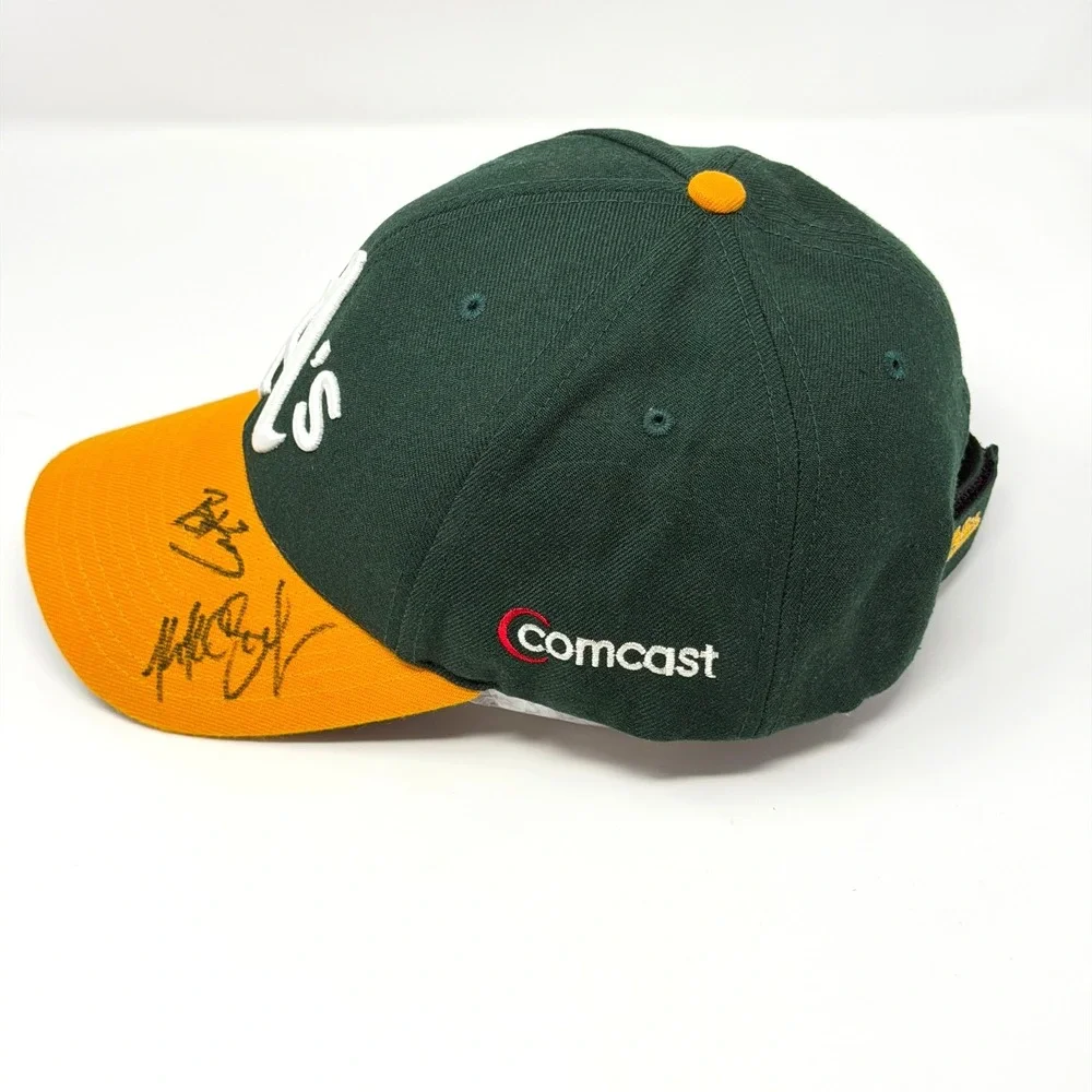 Oakland Athletics Signed Baseball‎ Cap Comcast Promo Green Gold One Size